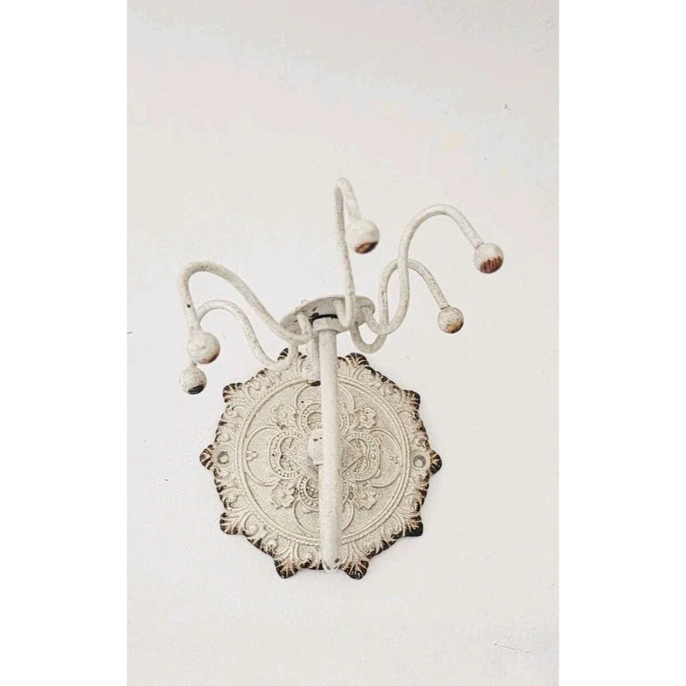 Vintage Jewelry Wall Spinner Hanger Spinning Holder Rack Wrought Iron Necklace